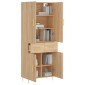 vidaXL Ντουλάπι Sonoma δρυς 69,5 x 34 x 180 εκ. από Επεξεργασμένο Ξύλο