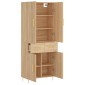 vidaXL Ντουλάπι Sonoma δρυς 69,5 x 34 x 180 εκ. από Επεξεργασμένο Ξύλο