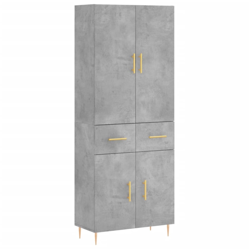 vidaXL Ντουλάπι Γκρι Σκυροδέματος 69,5x34x180 εκ. Επεξεργασμένο Ξύλο