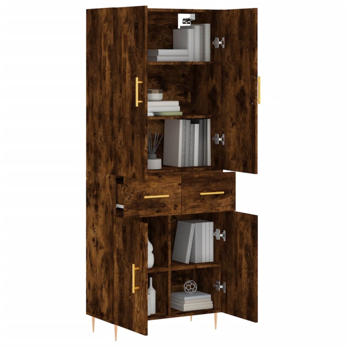 vidaXL Ντουλάπι Καπνιστή Δρυς 69,5x34x180 εκ. από Επεξεργασμένο Ξύλο