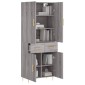 vidaXL Ντουλάπι Γκρι Sonoma 69,5 x 34 x 180 εκ. Επεξεργασμένο Ξύλο