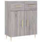 vidaXL Ντουλάπι Γκρι Sonoma 69,5 x 34 x 180 εκ. Επεξεργασμένο Ξύλο