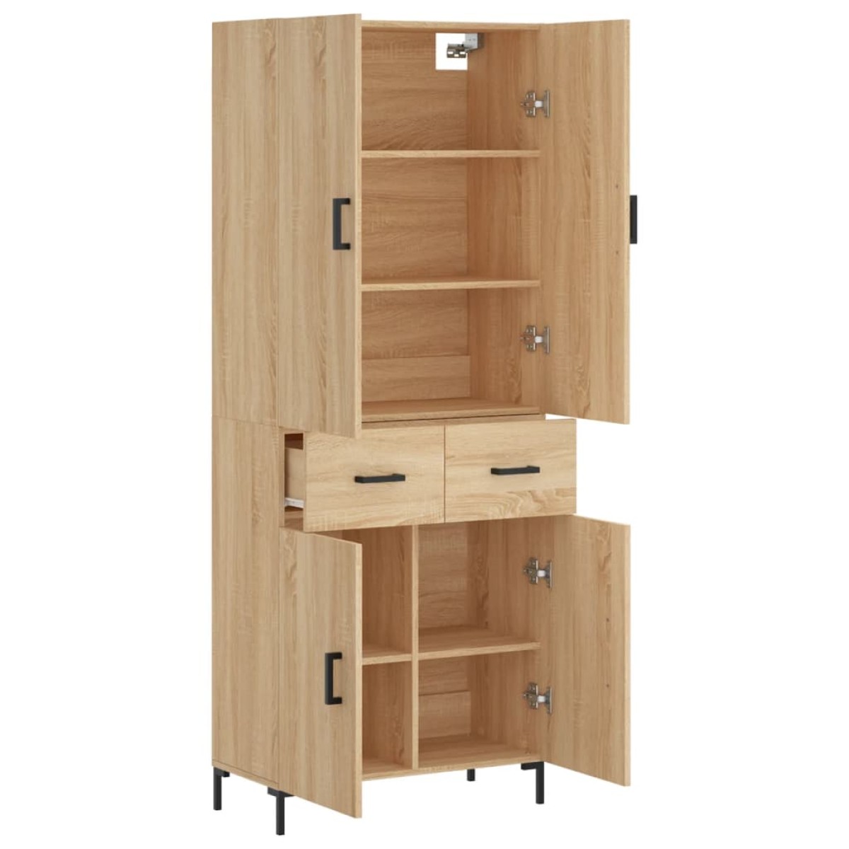 vidaXL Ντουλάπι Sonoma δρυς 69,5 x 34 x 180 εκ. από Επεξεργασμένο Ξύλο