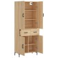 vidaXL Ντουλάπι Sonoma δρυς 69,5 x 34 x 180 εκ. από Επεξεργασμένο Ξύλο