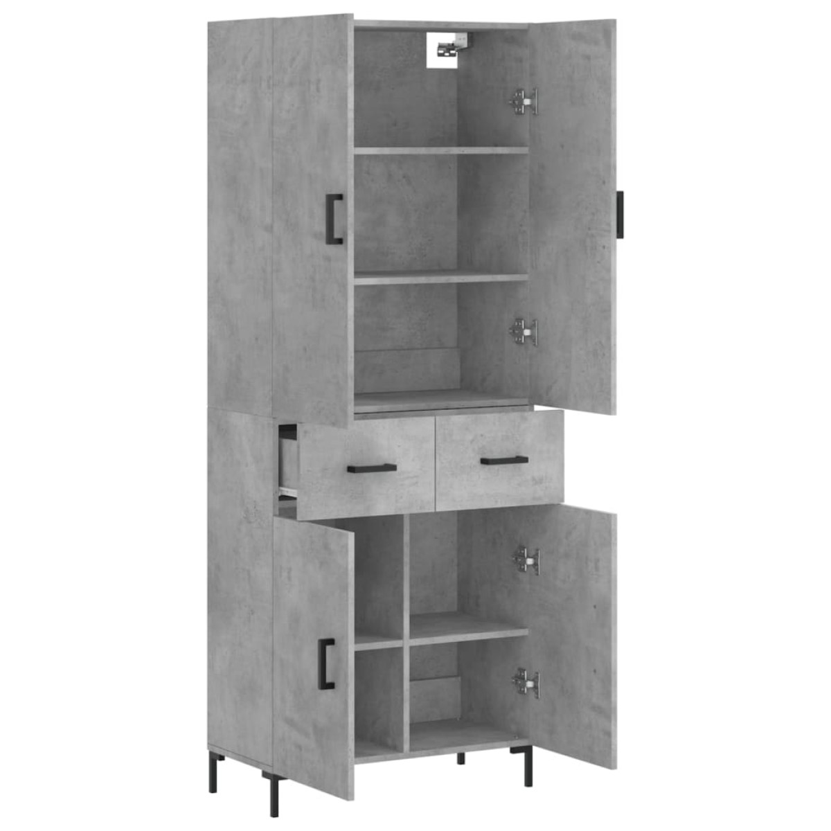 vidaXL Ντουλάπι Γκρι Σκυροδέματος 69,5x34x180 εκ. Επεξεργασμένο Ξύλο