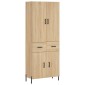 vidaXL Ντουλάπι Sonoma δρυς 69,5 x 34 x 180 εκ. από Επεξεργασμένο Ξύλο
