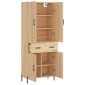vidaXL Ντουλάπι Sonoma δρυς 69,5 x 34 x 180 εκ. από Επεξεργασμένο Ξύλο