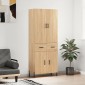 vidaXL Ντουλάπι Sonoma δρυς 69,5 x 34 x 180 εκ. από Επεξεργασμένο Ξύλο