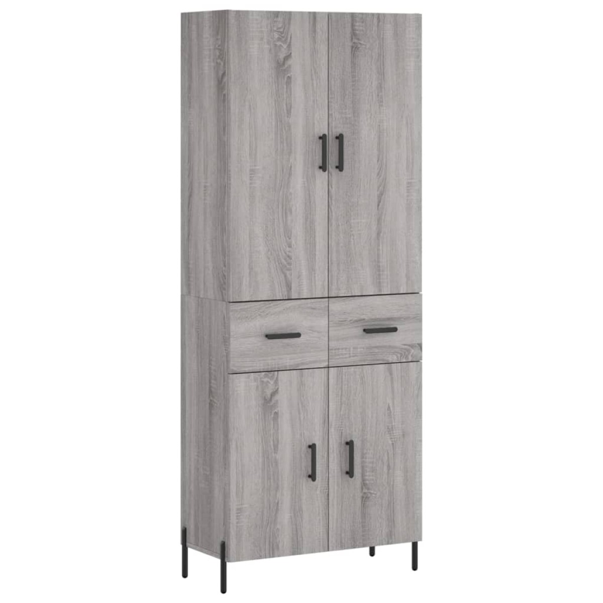 vidaXL Ντουλάπι Γκρι Sonoma 69,5 x 34 x 180 εκ. Επεξεργασμένο Ξύλο