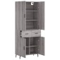 vidaXL Ντουλάπι Γκρι Sonoma 69,5 x 34 x 180 εκ. Επεξεργασμένο Ξύλο