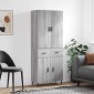 vidaXL Ντουλάπι Γκρι Sonoma 69,5 x 34 x 180 εκ. Επεξεργασμένο Ξύλο