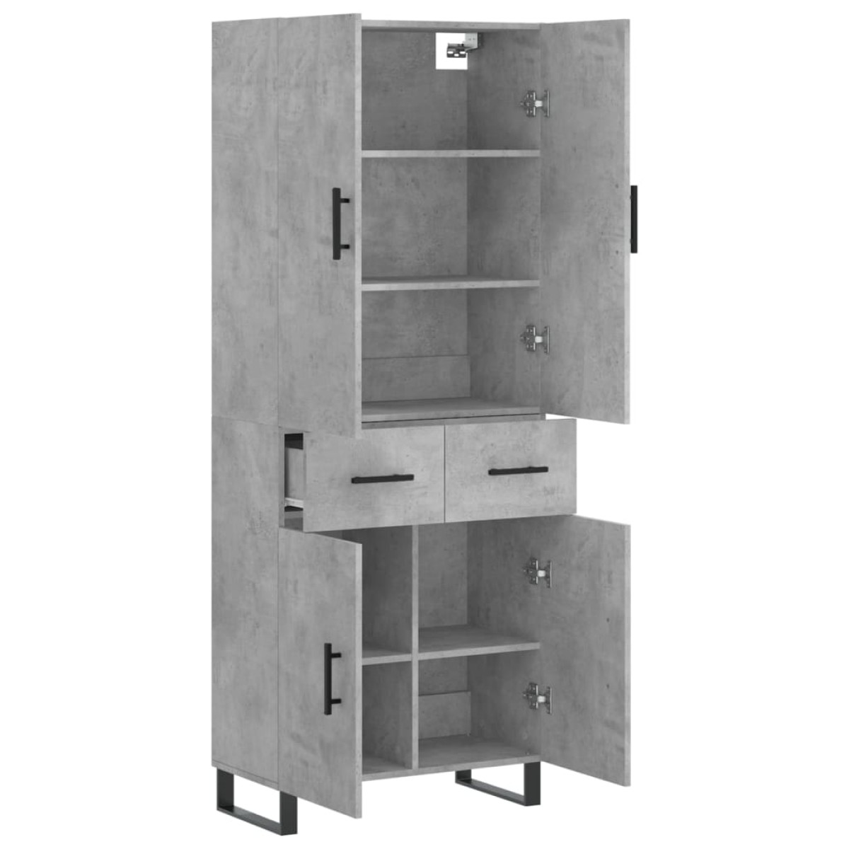 vidaXL Ντουλάπι Γκρι Σκυροδέματος 69,5x34x180 εκ. Επεξεργασμένο Ξύλο