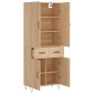 vidaXL Ντουλάπι Sonoma δρυς 69,5 x 34 x 180 εκ. από Επεξεργασμένο Ξύλο