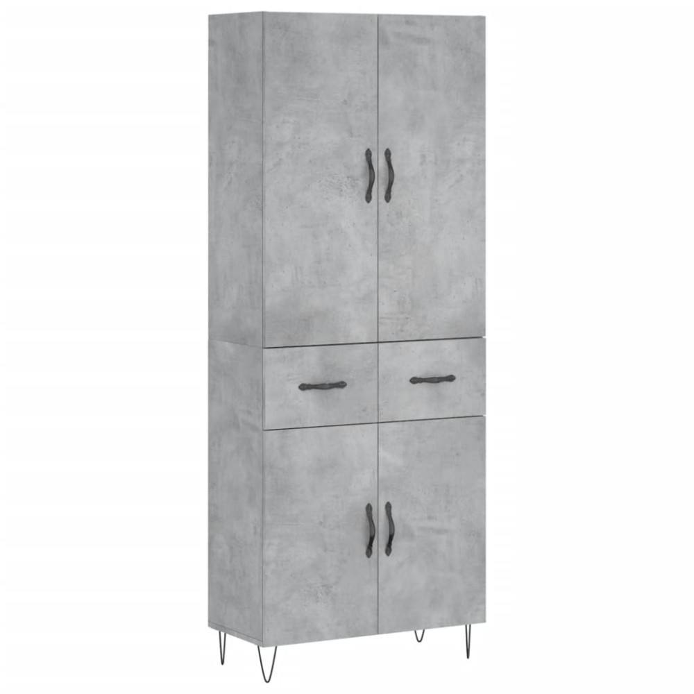 vidaXL Ντουλάπι Γκρι Σκυροδέματος 69,5x34x180 εκ. Επεξεργασμένο Ξύλο