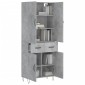 vidaXL Ντουλάπι Γκρι Σκυροδέματος 69,5x34x180 εκ. Επεξεργασμένο Ξύλο