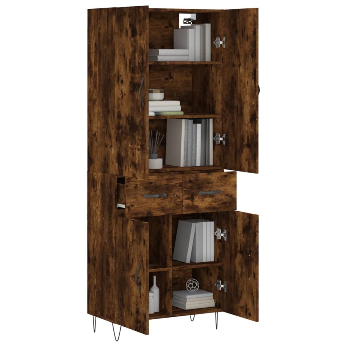 vidaXL Ντουλάπι Καπνιστή Δρυς 69,5x34x180 εκ. από Επεξεργασμένο Ξύλο