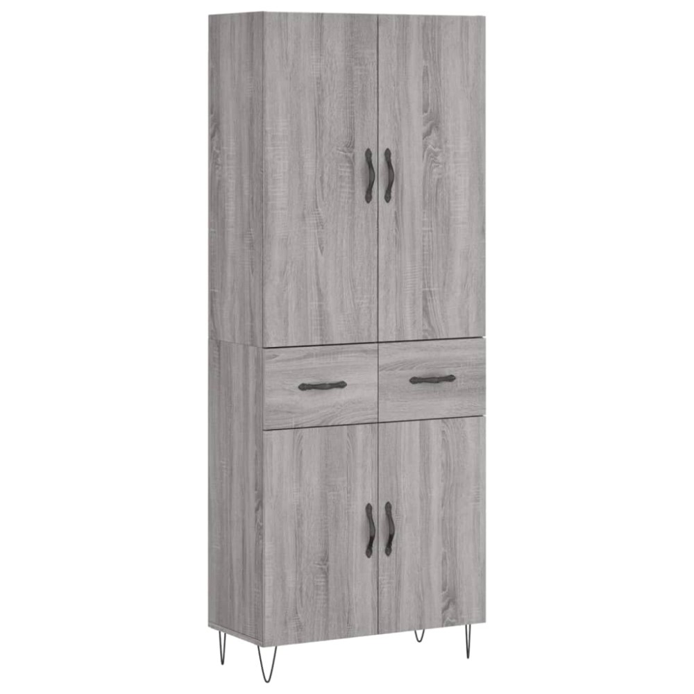 vidaXL Ντουλάπι Γκρι Sonoma 69,5 x 34 x 180 εκ. Επεξεργασμένο Ξύλο