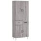 vidaXL Ντουλάπι Γκρι Sonoma 69,5 x 34 x 180 εκ. Επεξεργασμένο Ξύλο