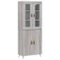 vidaXL Ντουλάπι Γκρι Sonoma 69,5 x 34 x 180 εκ. Επεξεργασμένο Ξύλο