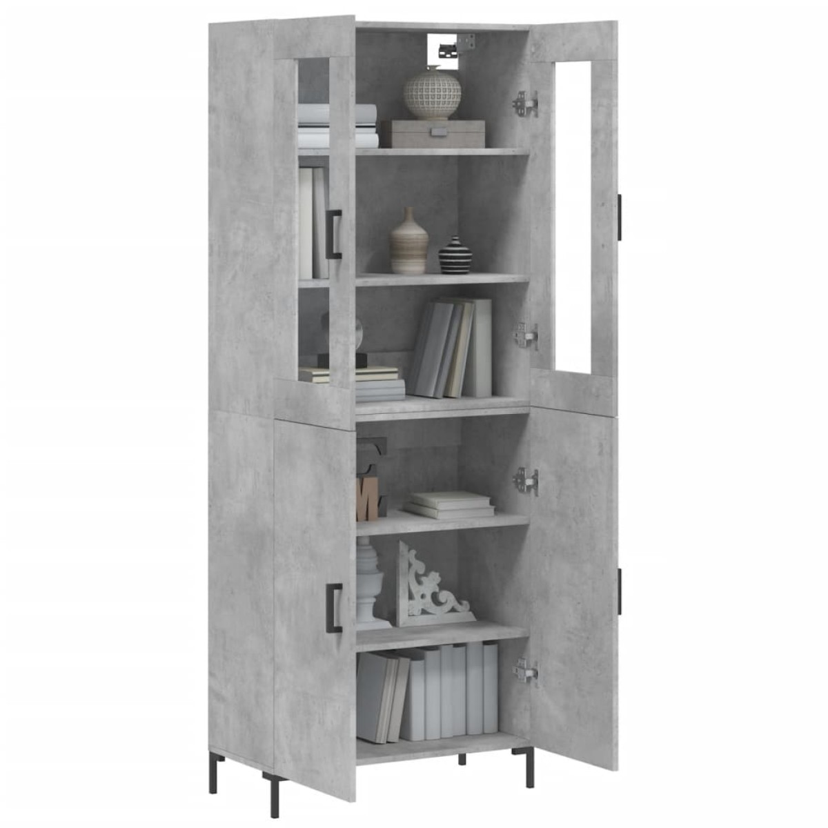 vidaXL Ντουλάπι Γκρι Σκυροδέματος 69,5x34x180 εκ. Επεξεργασμένο Ξύλο