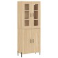 vidaXL Ντουλάπι Sonoma δρυς 69,5 x 34 x 180 εκ. από Επεξεργασμένο Ξύλο
