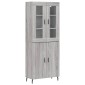 vidaXL Ντουλάπι Γκρι Sonoma 69,5 x 34 x 180 εκ. Επεξεργασμένο Ξύλο