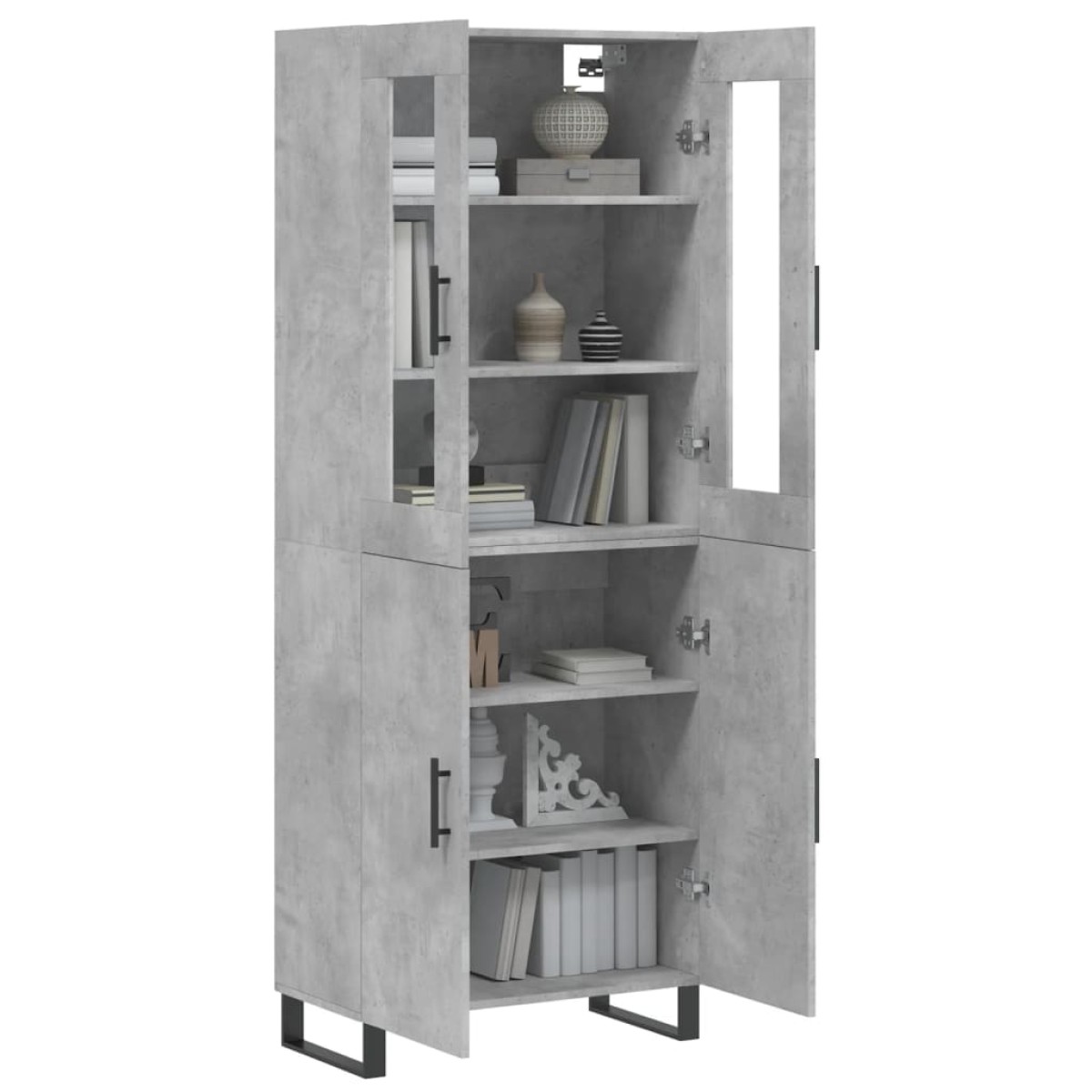 vidaXL Ντουλάπι Γκρι Σκυροδέματος 69,5x34x180 εκ. Επεξεργασμένο Ξύλο