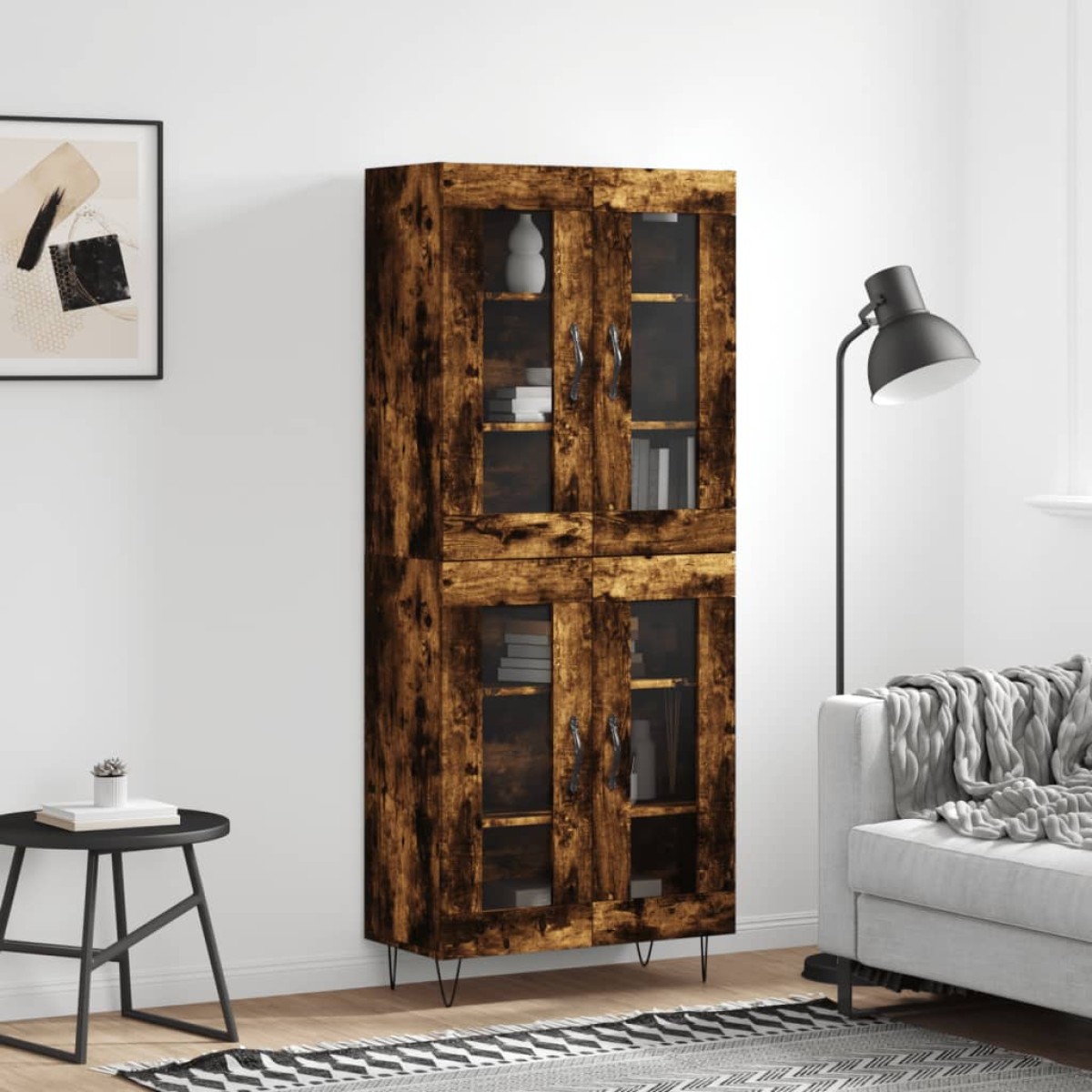 vidaXL Ντουλάπι Καπνιστή Δρυς 69,5x34x180 εκ. από Επεξεργασμένο Ξύλο