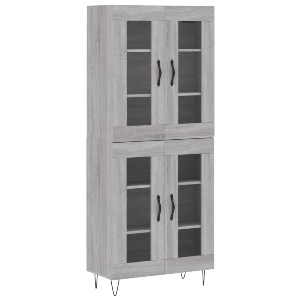 vidaXL Ντουλάπι Γκρι Sonoma 69,5 x 34 x 180 εκ. Επεξεργασμένο Ξύλο