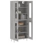 vidaXL Ντουλάπι Γκρι Sonoma 69,5 x 34 x 180 εκ. Επεξεργασμένο Ξύλο