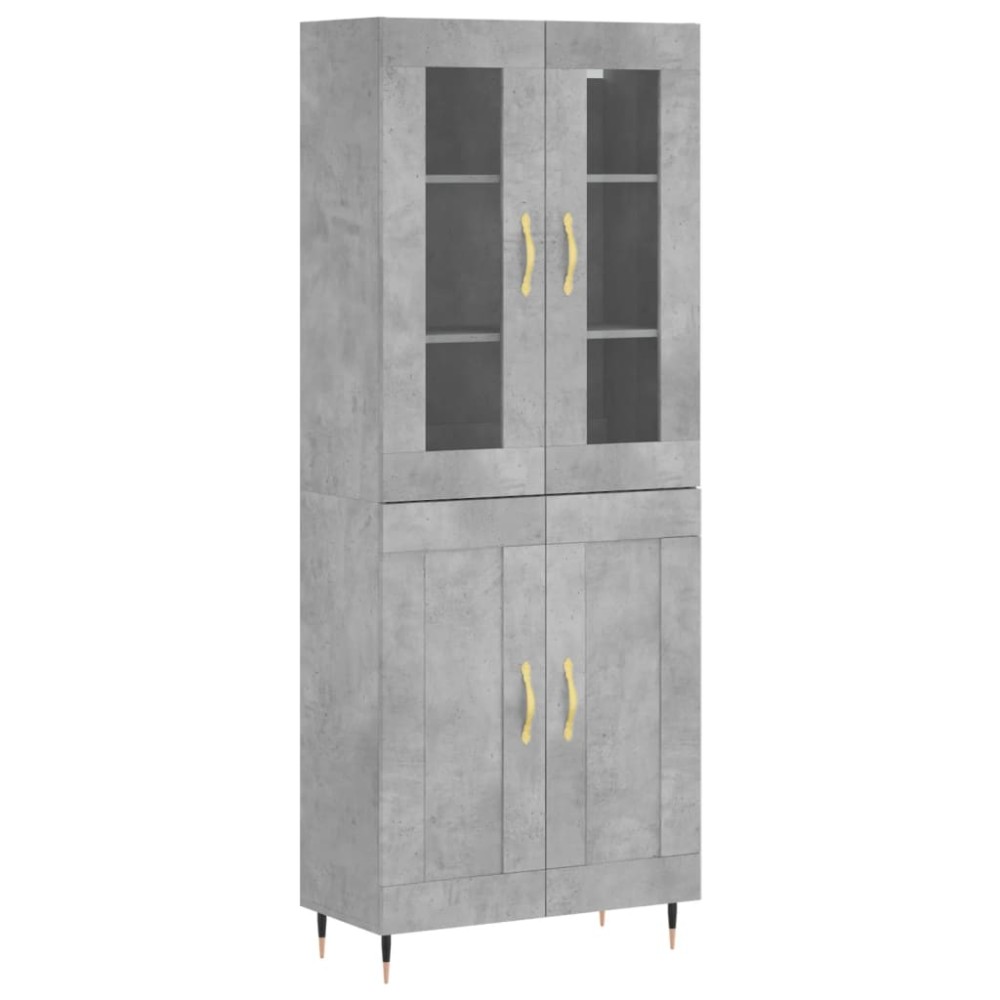 vidaXL Ντουλάπι Γκρι Σκυροδέματος 69,5x34x180 εκ. Επεξεργασμένο Ξύλο