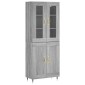 vidaXL Ντουλάπι Γκρι Sonoma 69,5 x 34 x 180 εκ. Επεξεργασμένο Ξύλο