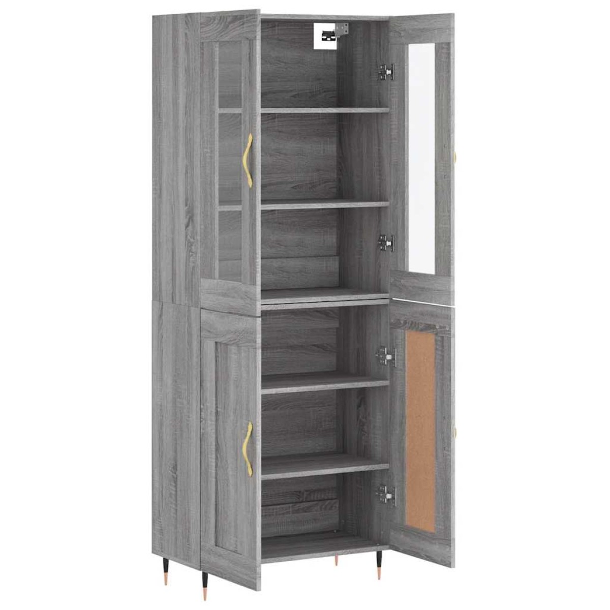 vidaXL Ντουλάπι Γκρι Sonoma 69,5 x 34 x 180 εκ. Επεξεργασμένο Ξύλο