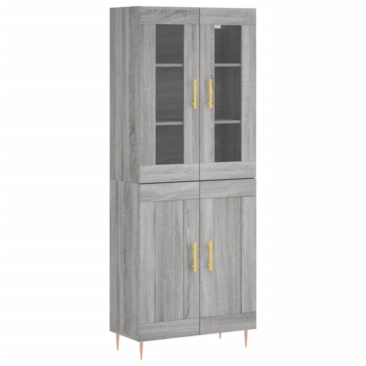 vidaXL Ντουλάπι Γκρι Sonoma 69,5 x 34 x 180 εκ. Επεξεργασμένο Ξύλο