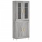 vidaXL Ντουλάπι Γκρι Sonoma 69,5 x 34 x 180 εκ. Επεξεργασμένο Ξύλο