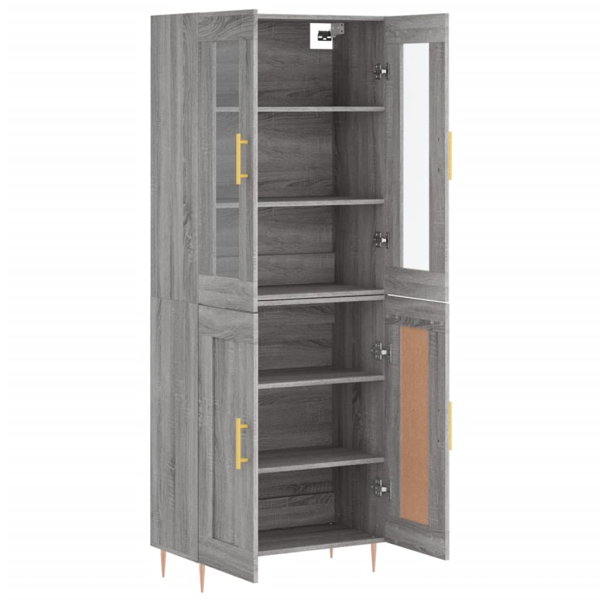 vidaXL Ντουλάπι Γκρι Sonoma 69,5 x 34 x 180 εκ. Επεξεργασμένο Ξύλο