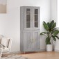 vidaXL Ντουλάπι Γκρι Sonoma 69,5 x 34 x 180 εκ. Επεξεργασμένο Ξύλο