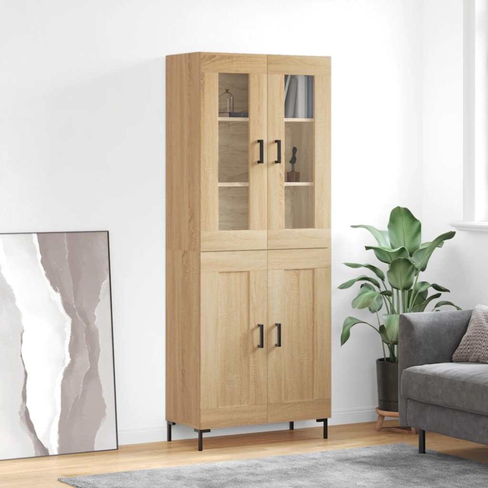 vidaXL Ντουλάπι Sonoma δρυς 69,5 x 34 x 180 εκ. από Επεξεργασμένο Ξύλο