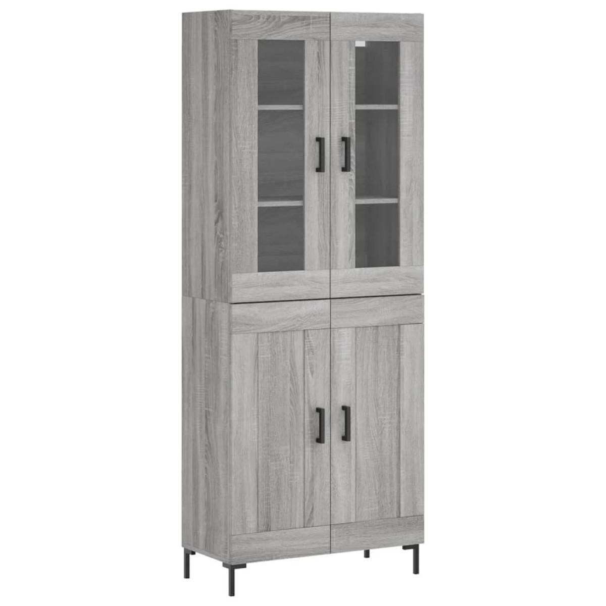 vidaXL Ντουλάπι Γκρι Sonoma 69,5 x 34 x 180 εκ. Επεξεργασμένο Ξύλο