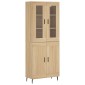 vidaXL Ντουλάπι Sonoma δρυς 69,5 x 34 x 180 εκ. από Επεξεργασμένο Ξύλο