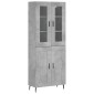 vidaXL Ντουλάπι Γκρι Σκυροδέματος 69,5x34x180 εκ. Επεξεργασμένο Ξύλο