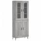vidaXL Ντουλάπι Γκρι Sonoma 69,5 x 34 x 180 εκ. Επεξεργασμένο Ξύλο