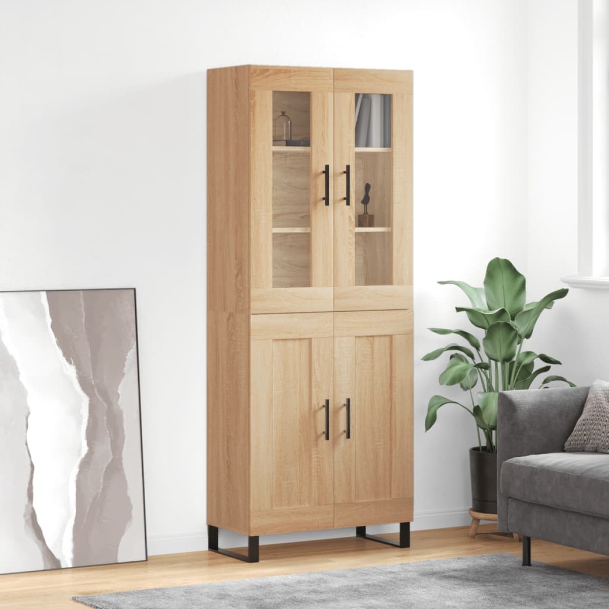 vidaXL Ντουλάπι Sonoma δρυς 69,5 x 34 x 180 εκ. από Επεξεργασμένο Ξύλο