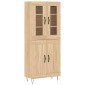 vidaXL Ντουλάπι Sonoma δρυς 69,5 x 34 x 180 εκ. από Επεξεργασμένο Ξύλο