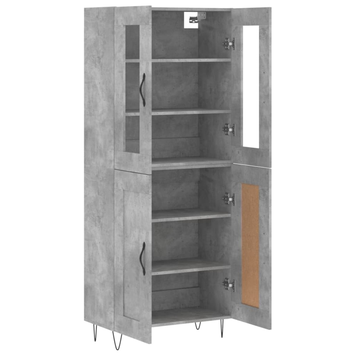 vidaXL Ντουλάπι Γκρι Σκυροδέματος 69,5x34x180 εκ. Επεξεργασμένο Ξύλο