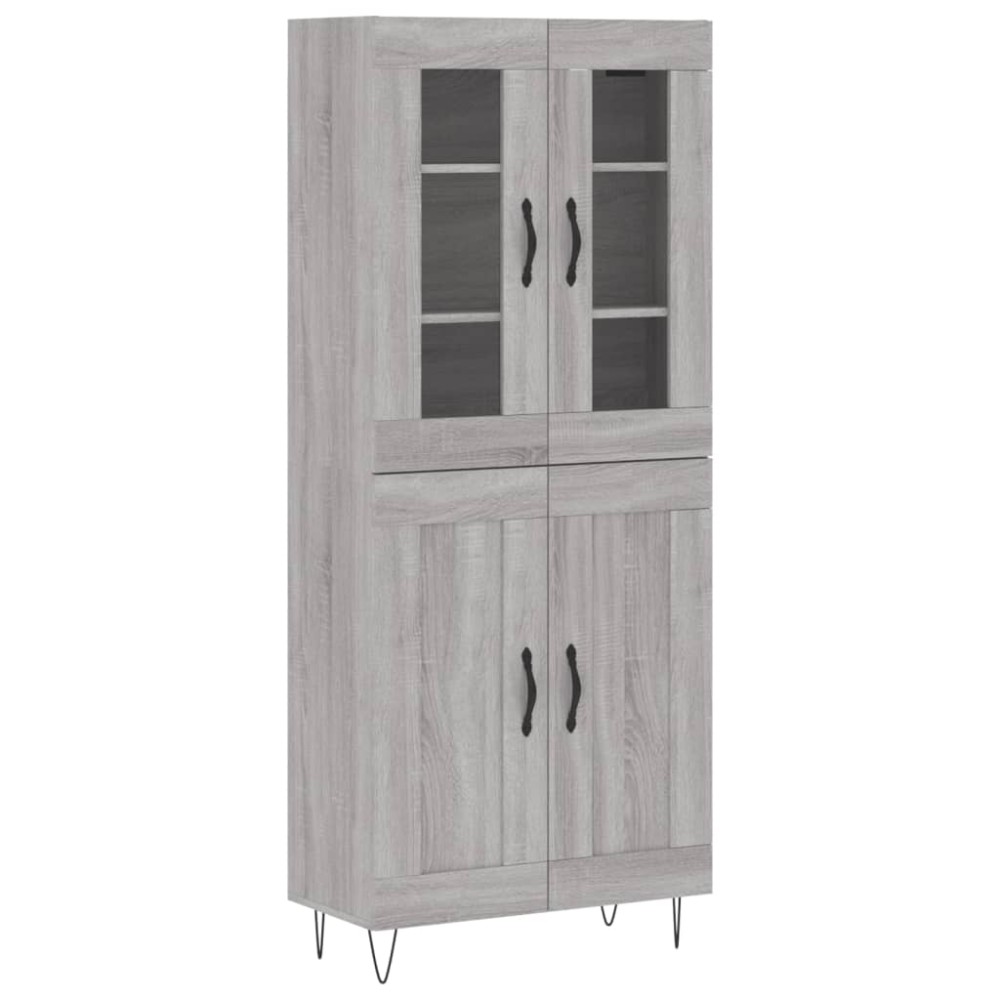 vidaXL Ντουλάπι Γκρι Sonoma 69,5 x 34 x 180 εκ. Επεξεργασμένο Ξύλο