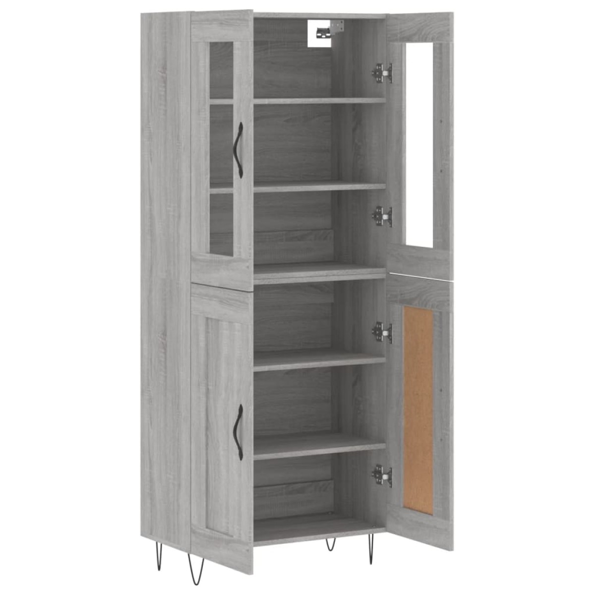 vidaXL Ντουλάπι Γκρι Sonoma 69,5 x 34 x 180 εκ. Επεξεργασμένο Ξύλο