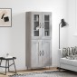 vidaXL Ντουλάπι Γκρι Sonoma 69,5 x 34 x 180 εκ. Επεξεργασμένο Ξύλο