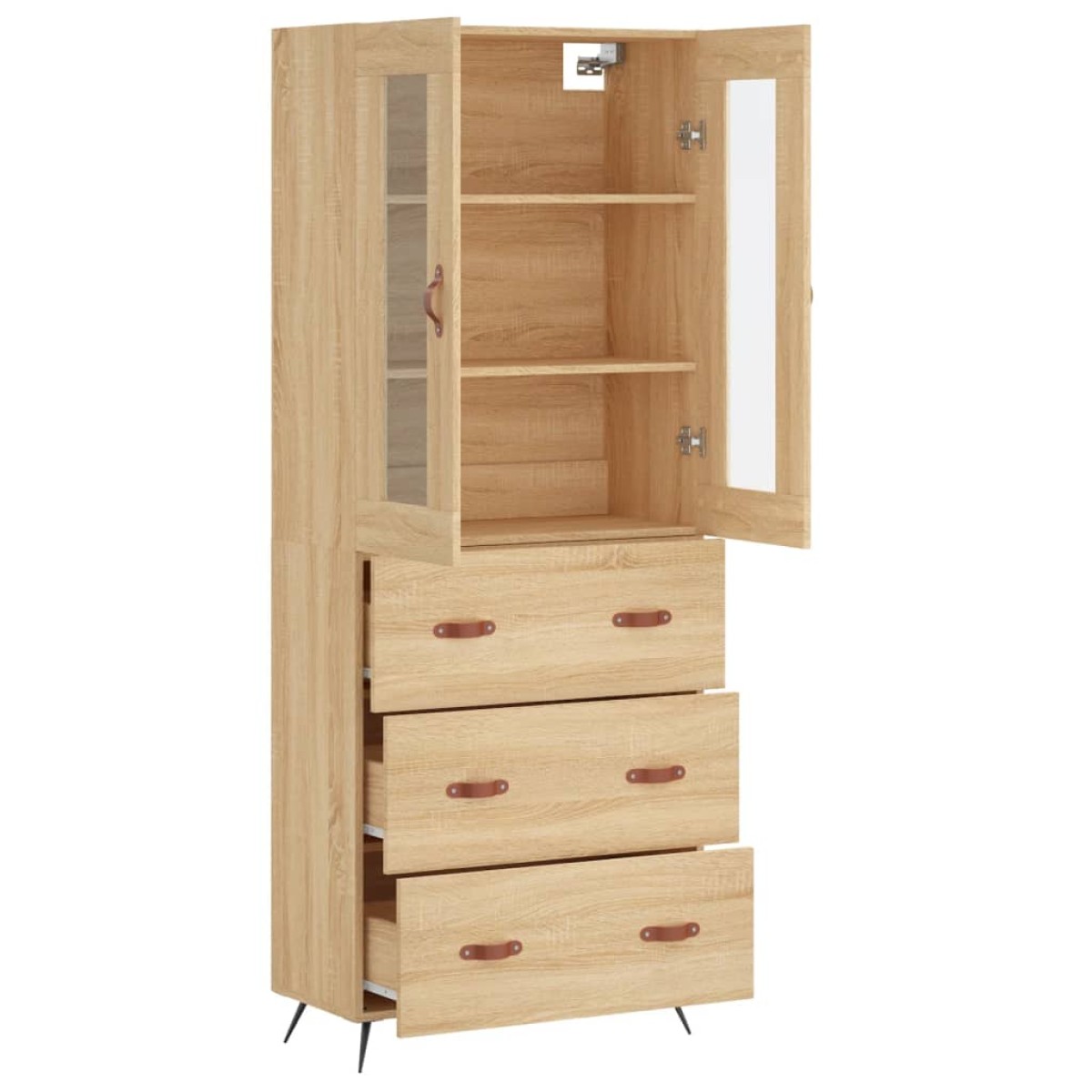 vidaXL Ντουλάπι Sonoma δρυς 69,5 x 34 x 180 εκ. από Επεξεργασμένο Ξύλο