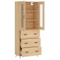 vidaXL Ντουλάπι Sonoma δρυς 69,5 x 34 x 180 εκ. από Επεξεργασμένο Ξύλο